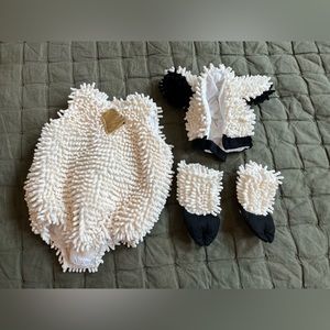 Toddler/baby sheep costume, 18mo, cream and black chenille fleece